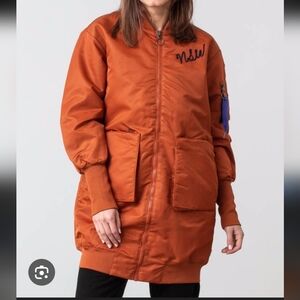 Nike NSW Women's Orange Insulated Parka Bomber Jacket